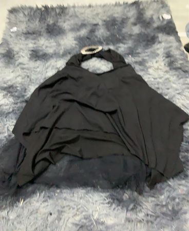 Black Halter Dress with Embellished Neckline