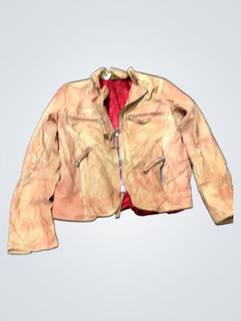 Brown Leather Jacket with Red Lining