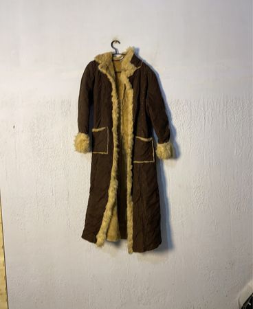 Brown Faux Fur Lined Long Coat