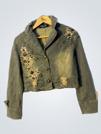 Embellished Cropped Denim Jacket
