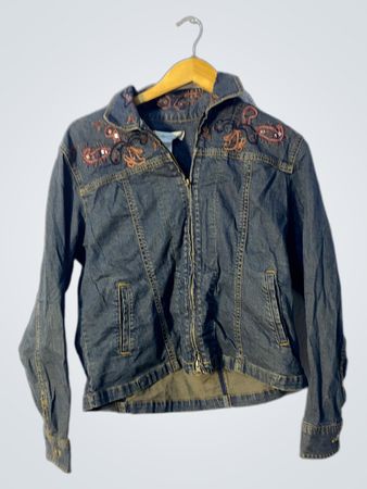 Denim Jacket with Embroidered Details