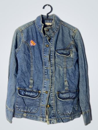 Denim Jacket with Butterfly Patch