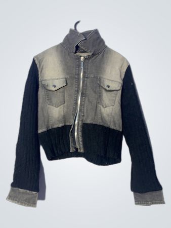 Denim and knit jacket