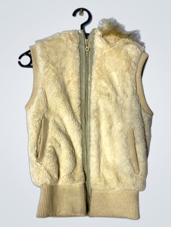 Cream Faux Fur Hooded Vest