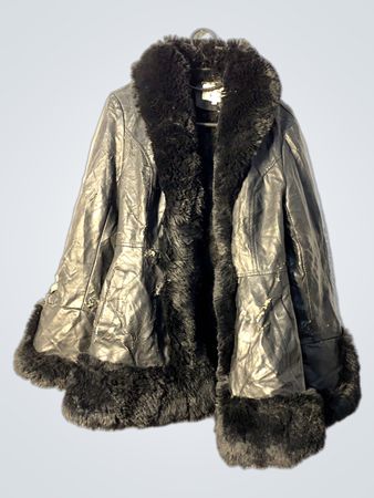 Cherry Koko Black Faux Fur Trimmed Leather Jacket