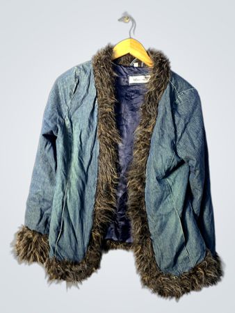 Dreams Denim Jacket with Fur Trim