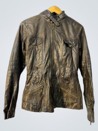 INTUITION PARIS Women's Brown Leather Jacket