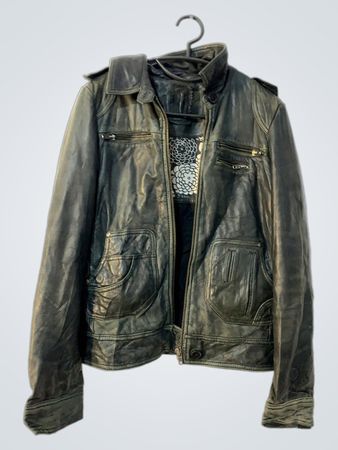 Naf Naf Women's Black Leather Jacket