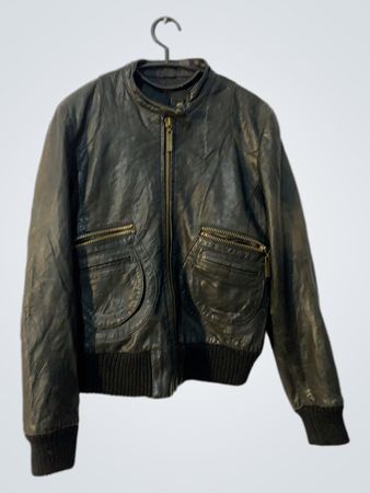 Black Leather Bomber Jacket
