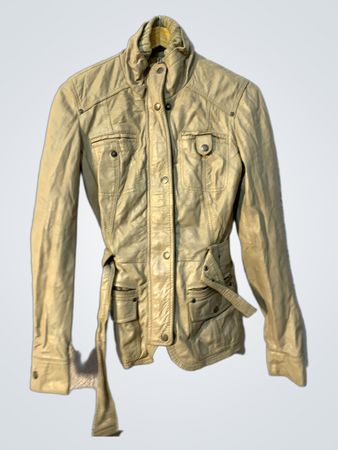 Beige Belted Jacket