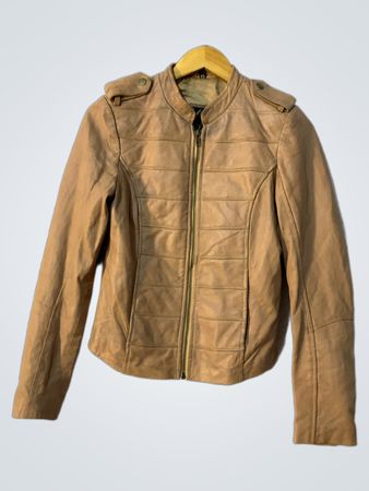 Sy by Steps Women's Tan Leather Jacket