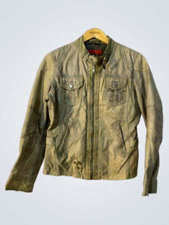 MAURITIUS Women's Brown Distressed Leather Jacket