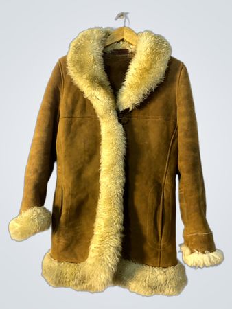 Brown Suede Shearling Coat