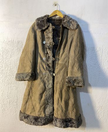 Brown Suede Fur Lined Coat