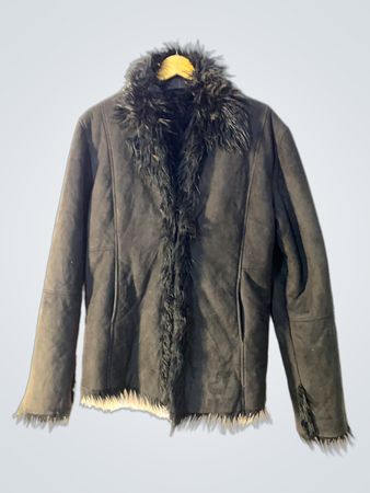 Black Faux Fur Trimmed Jacket