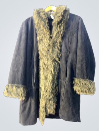 Black Faux Fur Trimmed Coat