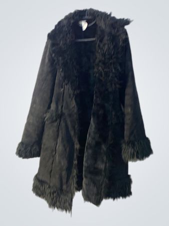ANQI Faux Fur Trimmed Coat