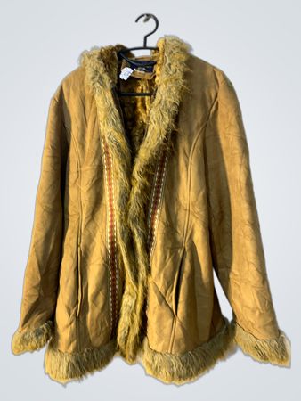 Brown Faux Fur Trimmed Jacket
