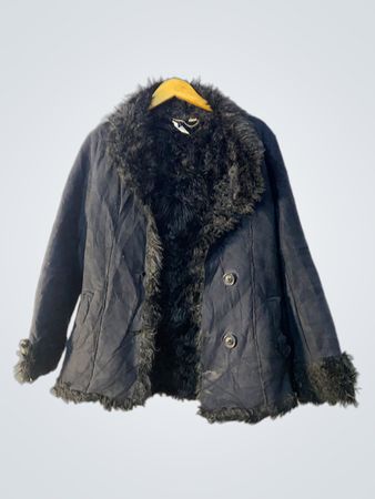 Black Faux Fur Trimmed Jacket
