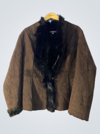 Marie Mero Brown Faux Fur Lined Jacket