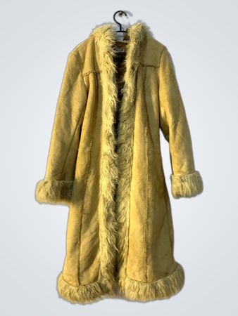 Women's Faux Fur Trimmed Long Coat