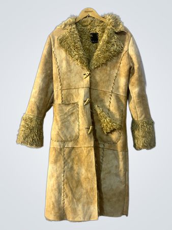 AMISU Faux Fur Trimmed Suede Coat