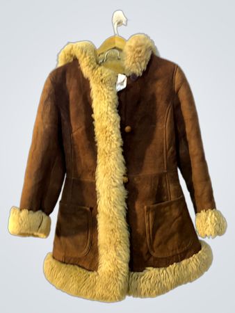 Brown Suede Shearling Lined Hooded Jacket