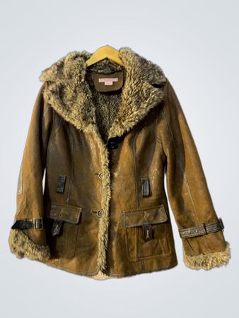 BYLOLA Brown Faux Fur Lined Jacket