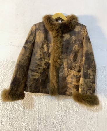 Brown Faux Fur Trimmed Jacket