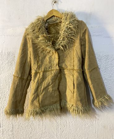Tan Faux Fur Trimmed Jacket