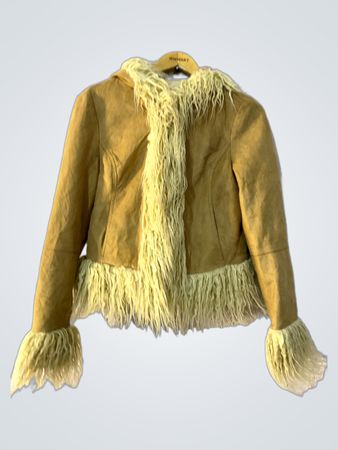 Urban Outfitters Suede Fur Trim Jacket