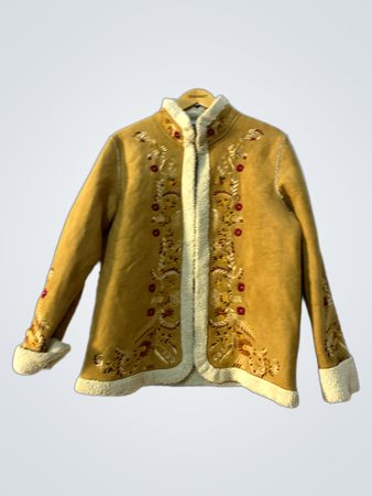 Casual & Co. Embroidered Faux Suede Sherpa Lined Jacket