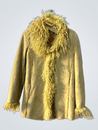 BLANCO Suede and Fur Trim Jacket