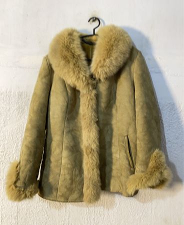 Tan Suede Fur Trimmed Jacket