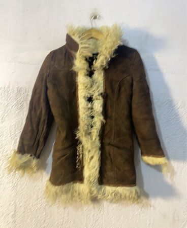 Brown Suede Shearling Coat