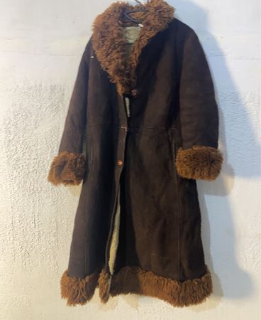 Brown Suede Shearling Coat