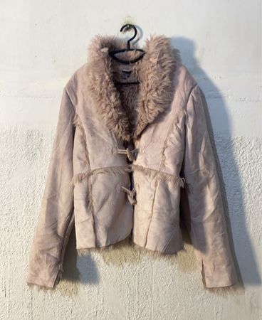 Pink Faux Fur Trimmed Jacket