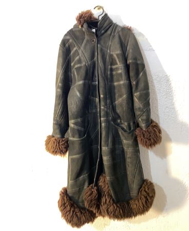 Shearling Coat with Fur Trim