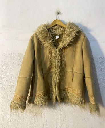 Faux Suede and Fur Trimmed Jacket
