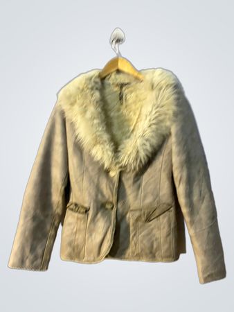 Shearling Collar Suede Jacket