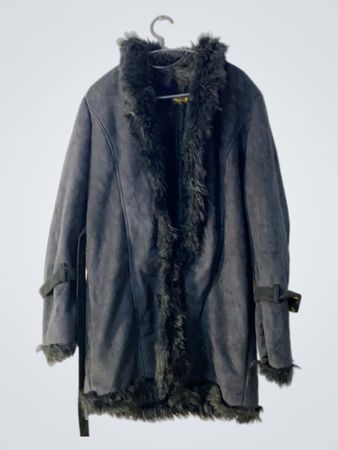 Alyssa K Black Faux Fur Lined Coat