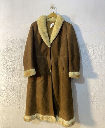 Brown Suede and Shearling Coat