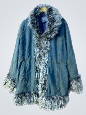 NY Classics Denim & Fur Trimmed Jacket