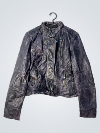 Dark Wash Leather Jacket