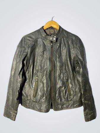 Gray Leather Jacket