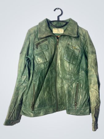 COMPANY AND CO Green Leather Jacket