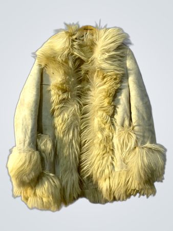Shearling Coat with Fur Trim