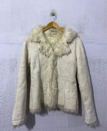 Cream Faux Fur Trimmed Jacket