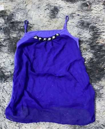 Lila Glitzer-Trägershirt