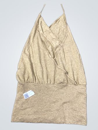 Gold Glänzendes Haltertop